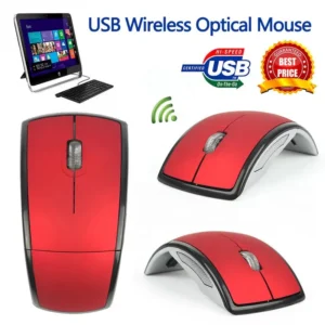 Foldable Wireless Mouse with 2.4GHz Optical USB, Ergonomic Design, and Matte Surface 1