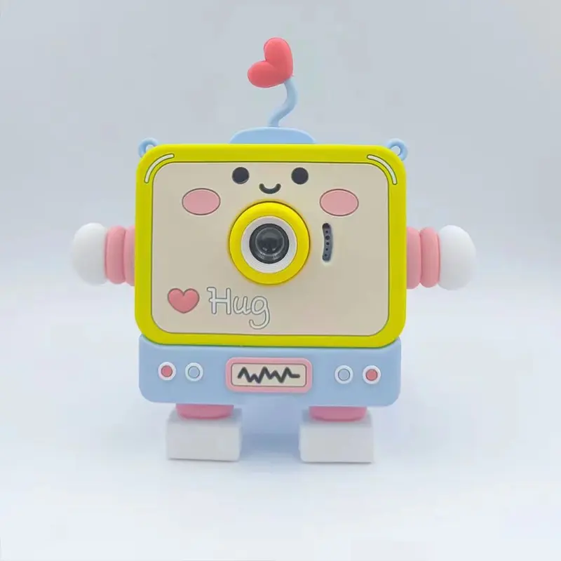 Children’s Cartoon Robot 1080P HD Digital Video Camera with Silicone Case