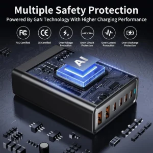 200W Desktop Charger for Multiple Devices – Charging Station with USB Ports for Phones, Laptops, and More 3