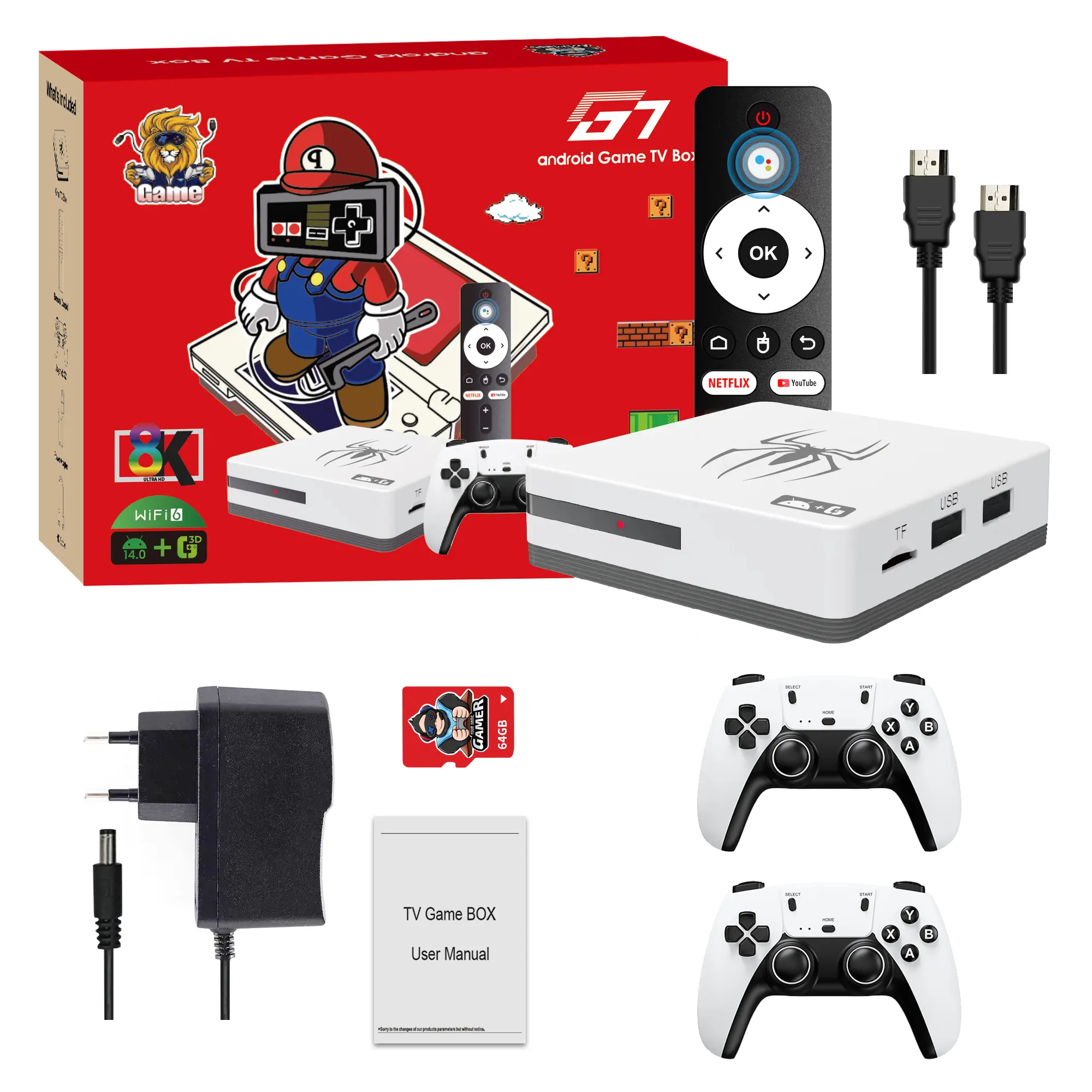 HD Output Classic Retro Video Game Console with Dual Wireless Controllers