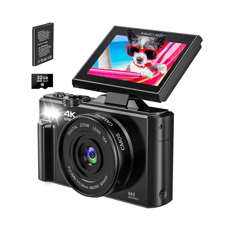 48MP 4K Vlogging Camera with Flip Screen & Autofocus