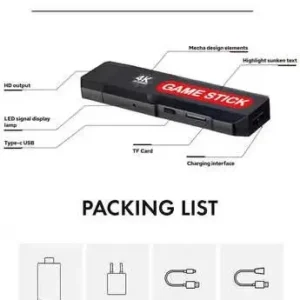 4K Retro Gaming TV Stick Console with 2.4G Wireless Controllers and 64GB Storage 2