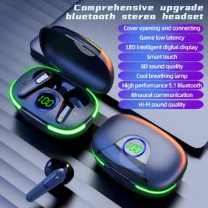 Wireless Gaming Earbuds with LED Breathing Light & Low Latency 2
