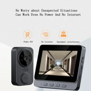 4.3-Inch Touch Screen Smart Video Doorbell with Monitor and Intercom 1