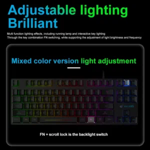 Waterproof Portable Gaming Keyboard with Mechanical Feel and Colorful Backlit Keys 2